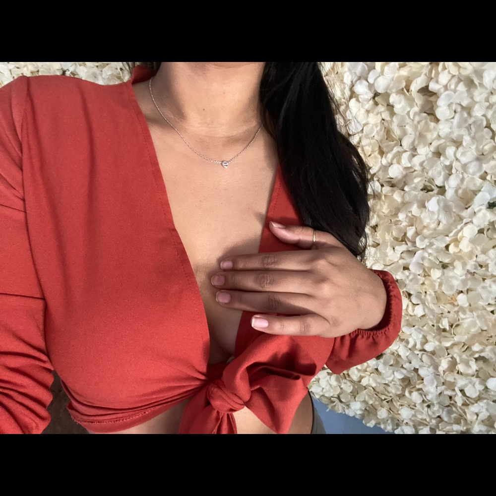 Tie - Up Teracotta Color Top!
